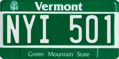 VT license plate NYI501