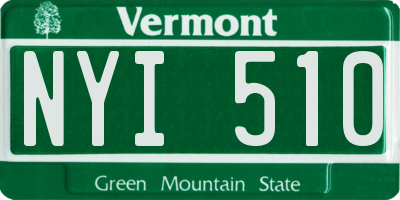 VT license plate NYI510
