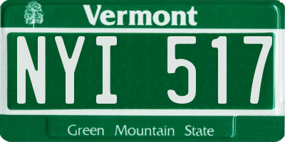 VT license plate NYI517