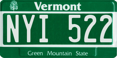 VT license plate NYI522