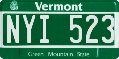 VT license plate NYI523