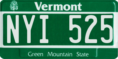 VT license plate NYI525