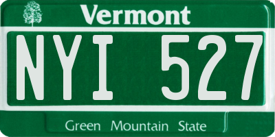 VT license plate NYI527