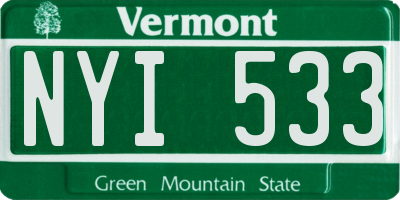VT license plate NYI533