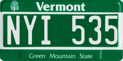 VT license plate NYI535