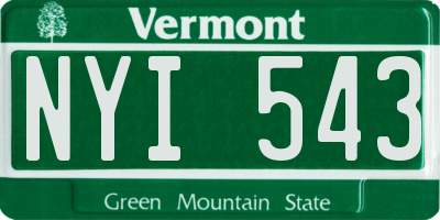 VT license plate NYI543