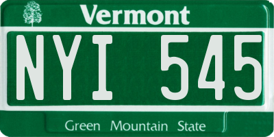 VT license plate NYI545