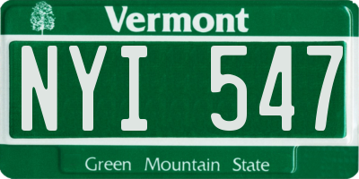 VT license plate NYI547