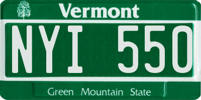 VT license plate NYI550