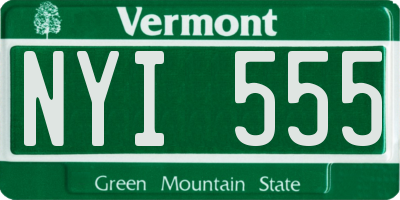 VT license plate NYI555
