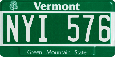 VT license plate NYI576