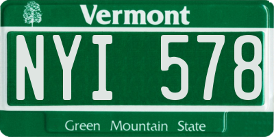 VT license plate NYI578