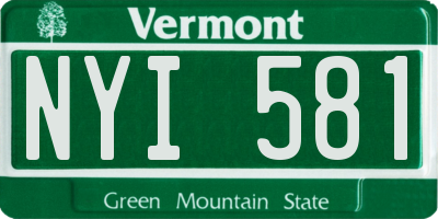 VT license plate NYI581