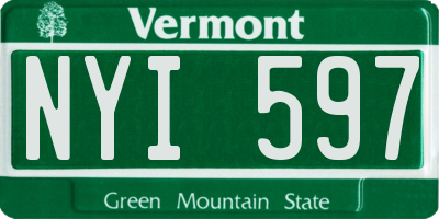 VT license plate NYI597