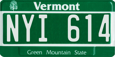 VT license plate NYI614