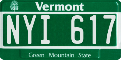 VT license plate NYI617