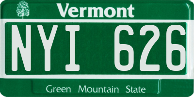 VT license plate NYI626
