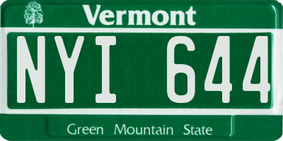 VT license plate NYI644