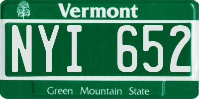VT license plate NYI652
