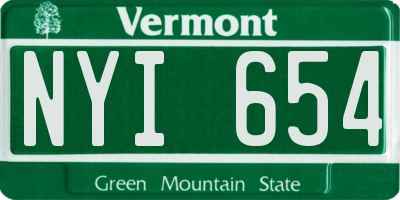 VT license plate NYI654