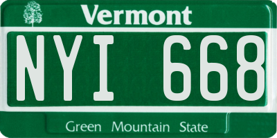 VT license plate NYI668
