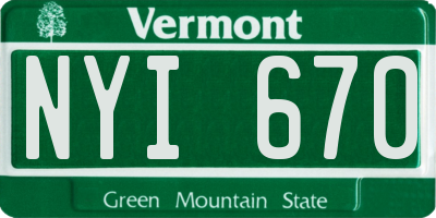 VT license plate NYI670
