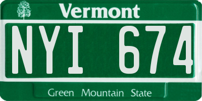 VT license plate NYI674