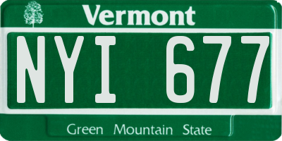 VT license plate NYI677