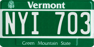 VT license plate NYI703