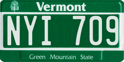 VT license plate NYI709