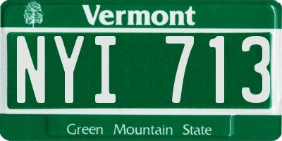 VT license plate NYI713