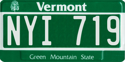 VT license plate NYI719