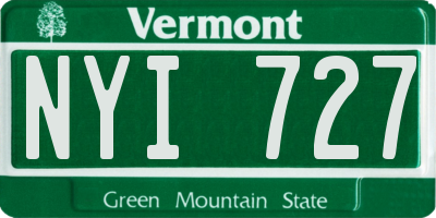 VT license plate NYI727
