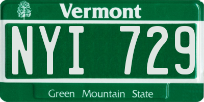 VT license plate NYI729