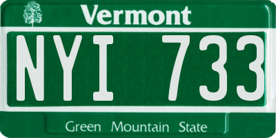 VT license plate NYI733