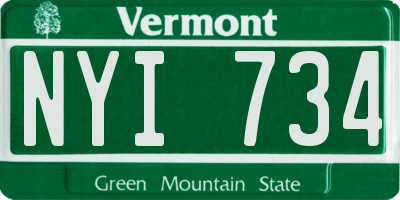 VT license plate NYI734