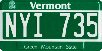 VT license plate NYI735