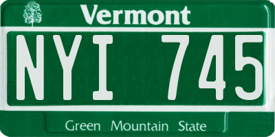 VT license plate NYI745