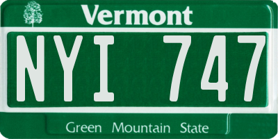 VT license plate NYI747