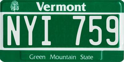 VT license plate NYI759