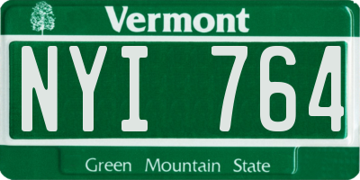 VT license plate NYI764