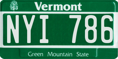 VT license plate NYI786
