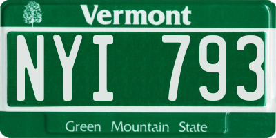 VT license plate NYI793