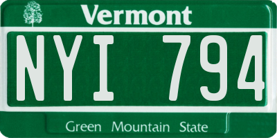 VT license plate NYI794