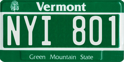 VT license plate NYI801