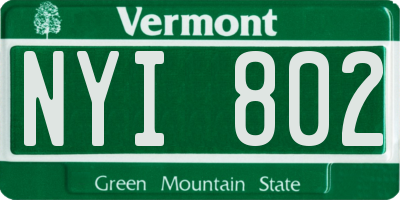 VT license plate NYI802