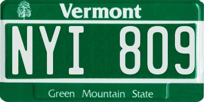 VT license plate NYI809