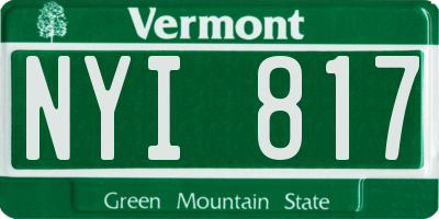 VT license plate NYI817