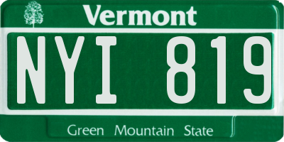 VT license plate NYI819