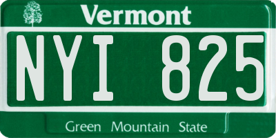 VT license plate NYI825